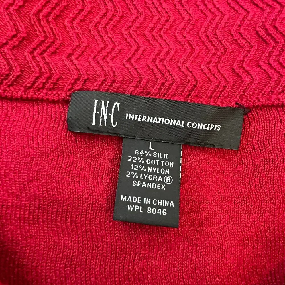 Vintage Y2K INC Silk Blend Button Up Jacket 3/4 Sleeve Collared sz Large Cottage - Picture 8 of 9